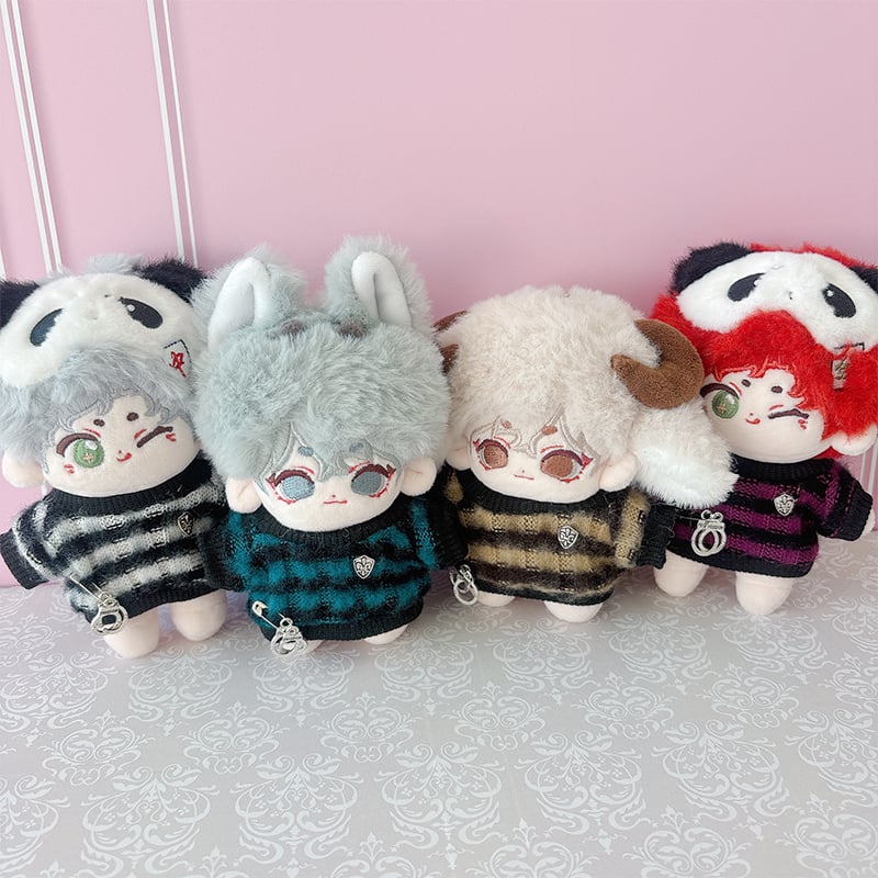 カラフルセーターの白いぬいぐるみ ぬい服 ぬいぐるみ用ボーダーセーター【10~15cm用】【推し活