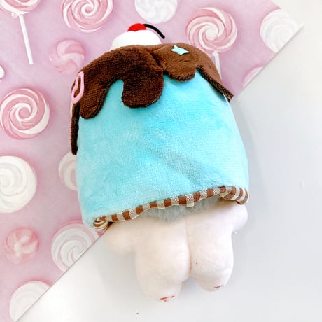 【ぬい服】ぬいぐるみ用着ぐるみキャップ　チョコミント　10cm用【推し活グッズ】