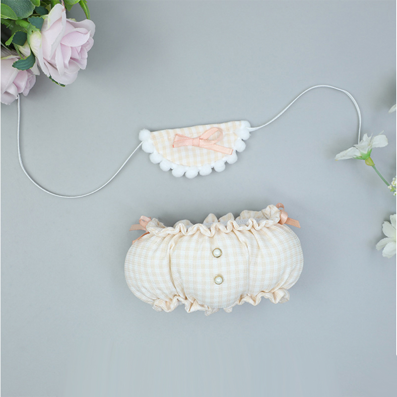 ぬい服】ぬいぐるみ用かぼちゃ パンツ&よだれかけセット 【15