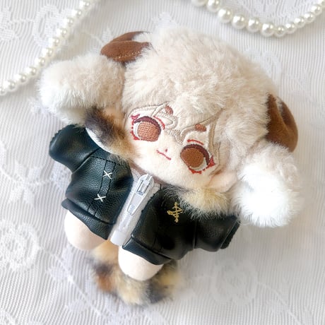 【ぬい服】ふわふわしっぽ付き革ジャケット 【推し活グッズ】