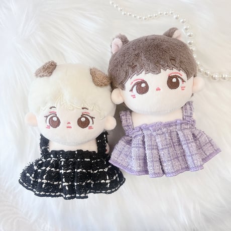 【ぬい服】 ぬいぐるみ用ツイードワンピース 【10~15cm用】【推し活グッズ】