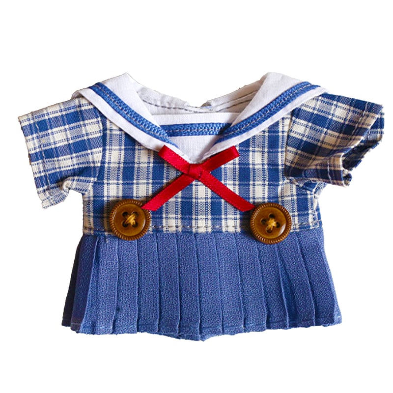 ぬい服】チェック柄セーラーワンピース 10cmぬいぐるみ用 | G.triGer