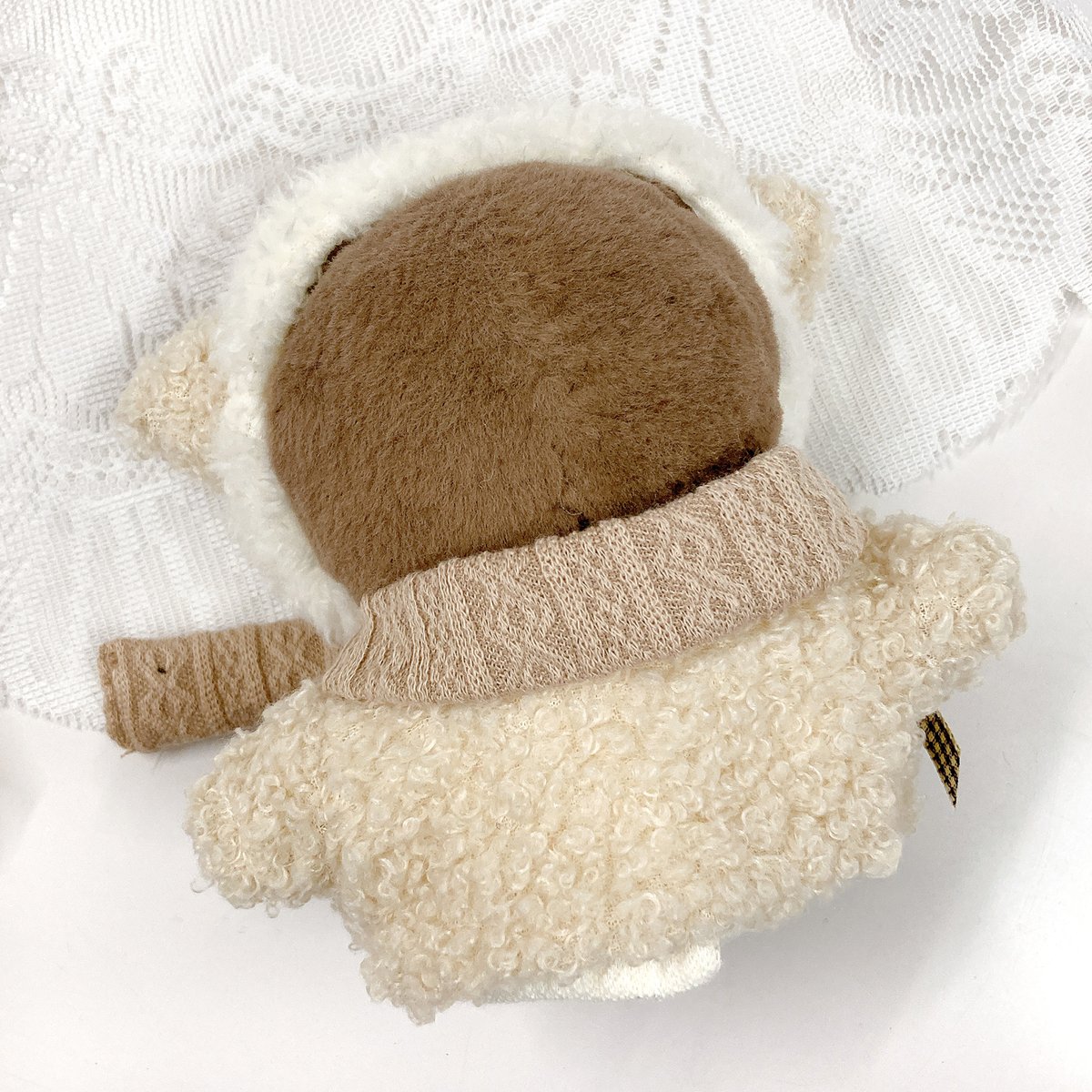 ぬい服】猫耳ヘッドドレス&マフラー&トップス&アウターセット 10cm