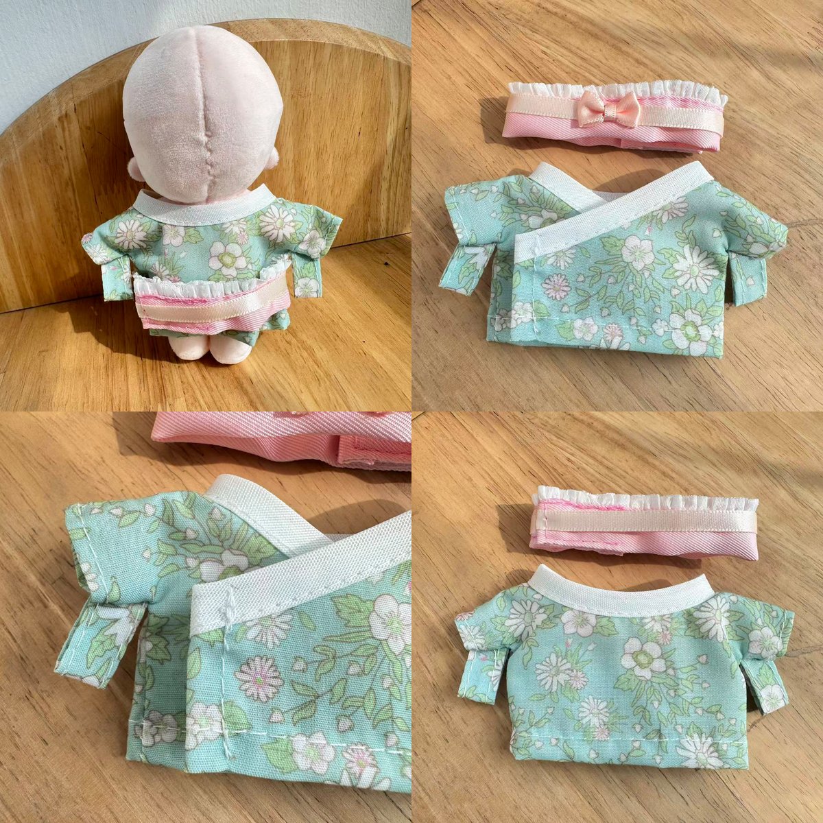 ぬい服】 10cmぬいぐるみ用 着物セット 花柄×フリル帯 | G.triGer