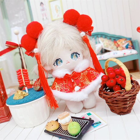 【ぬい服】チャイナ柄ケープ 10~15cmぬいぐるみ用【推し活グッズ】