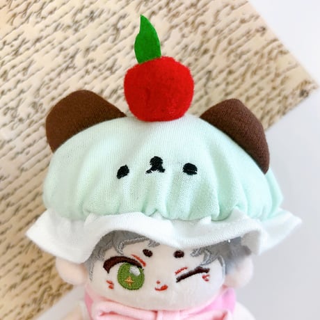 【ぬい服】ぬいぐるみ用フリル帽子&シャツセット【10cm用】【推し活グッズ】