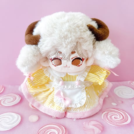 ぬい服　アメリカンダイナー風エプロンワンピース【10~15cm用】【推し活グッズ】