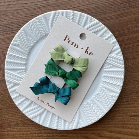 ミニリボンクリップ3色セット【推し活グッズ・ヘアメ・参戦ヘア・地雷系・量産型】