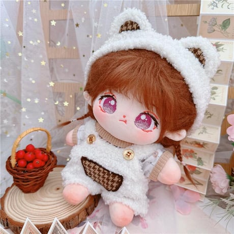 【ぬい服】くま耳ヘッドバンド&サロペットセット【20cm用】【推し活グッズ】