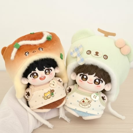 【ぬい服】たこ焼き・メロン衣装(着ぐるみキャップ&トップス&パンツセット)　10cmぬいぐるみ用