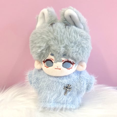 【ぬい服】ぬいぐるみ用 十字架付きファーニット（10〜15cm用）