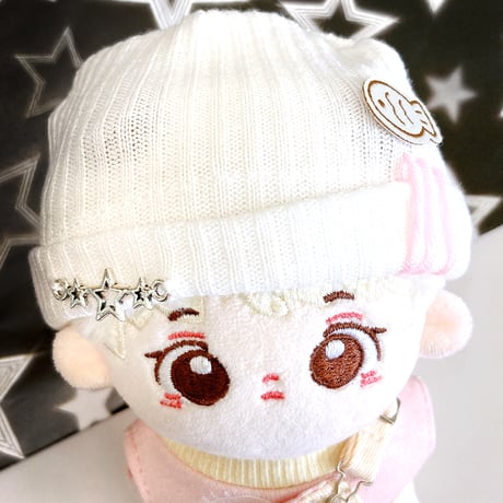 【ぬい服】ニット帽&シャツ&オーバーオールセット　10cm用【推し活グッズ】