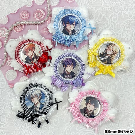 推し活グッズ ふわふわ猫耳キャンディーロゼット【缶バッジ 痛ロゼット】