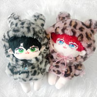 【ぬい服】ぬいぐるみ用ヒョウ柄パーカー/15~20cm用