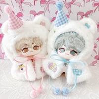 ぬい服】プリン衣装(ポンチョ&ヘッドドレス&パンツセット) 10cm