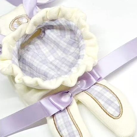 【ぬい服】タータンチェックうさ耳着ぐるみ【10cm用】【推し活グッズ】