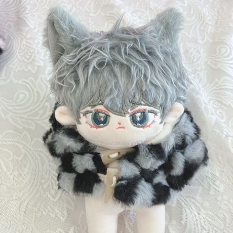 【ぬい服】ぬいぐるみ用着ぐるみ(チェック柄)/15~20cm用 もこもこ