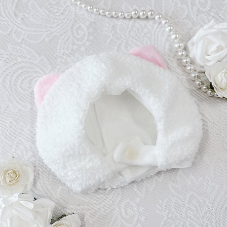【ぬい服】ぬいぐるみ用もこもこボア着ぐるみキャップ【20cm用】【推し活グッズ】