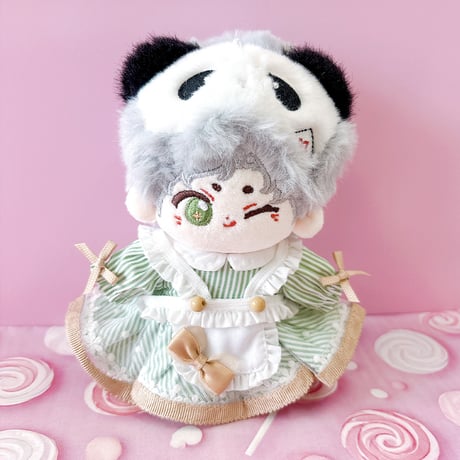 ぬい服　アメリカンダイナー風エプロンワンピース【10~15cm用】【推し活グッズ】