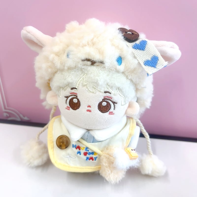 ぬい服】羊型着ぐるみキャップ&スタイ&シャツ&パンツ&バッグ