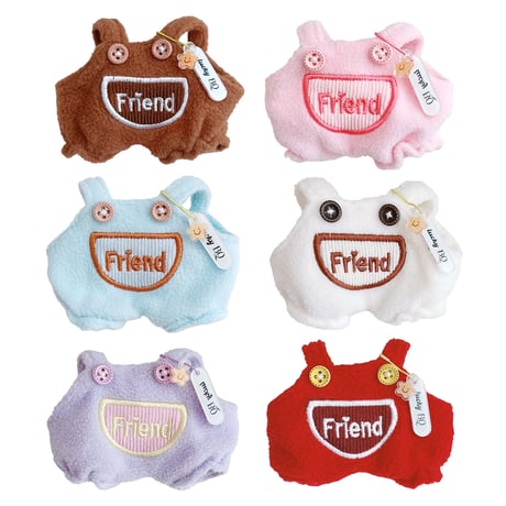 【ぬい服】カラフルサロペット　10cmぬいぐるみ用