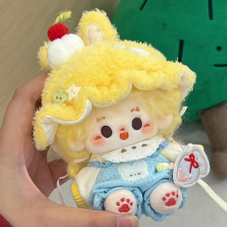 【ぬい服】帽子&スタイ&Tシャツ&サロペットセット 10cm用