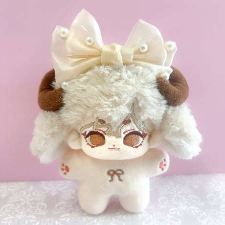 【ぬい服】　ぬいぐるみ用パール付きリボンカチューシャ 10cm用