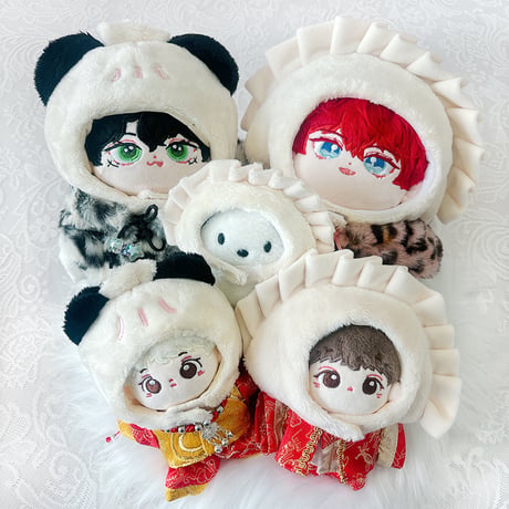 【ぬい服】【PANDAPAN】ぬいぐるみ用着ぐるみキャップ(中華まん)/20cm用【推し活グッズ】