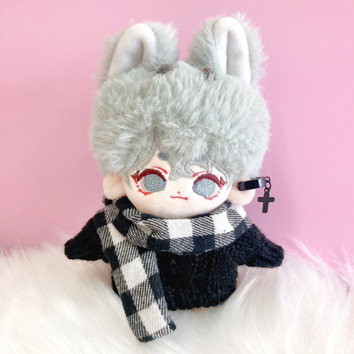 ぬい服】ぬいぐるみ用 ニット&マフラー&イヤーカフセット 10cm用 | G