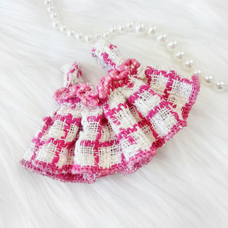【ぬい服】 ぬいぐるみ用ツイードワンピース 【10~15cm用】【推し活グッズ】