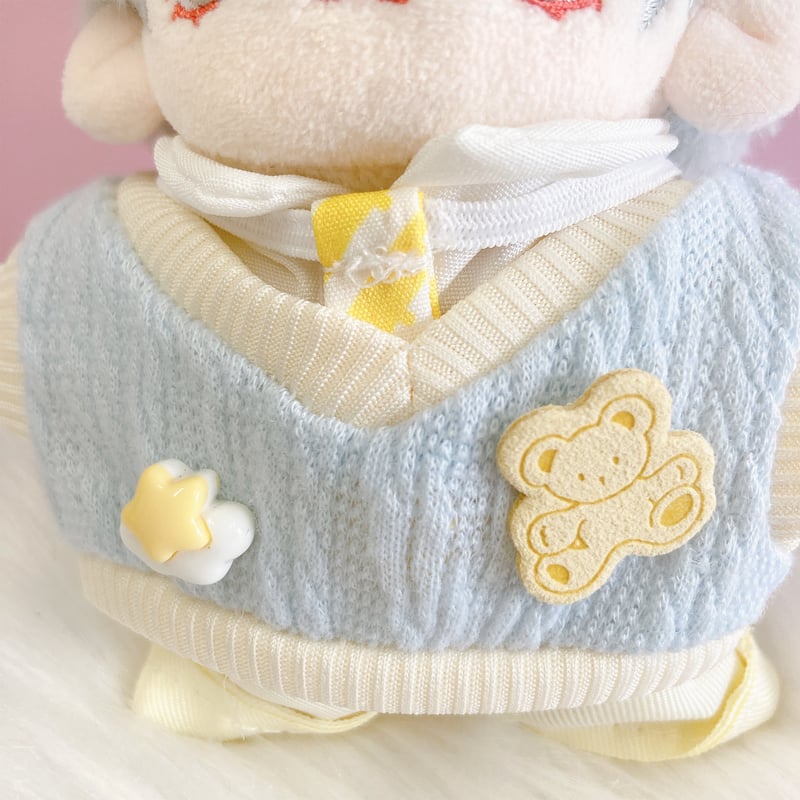 ぬい服】ぬいぐるみ用 シャツ&ベスト&ネクタイ&パンツセット 10cm用