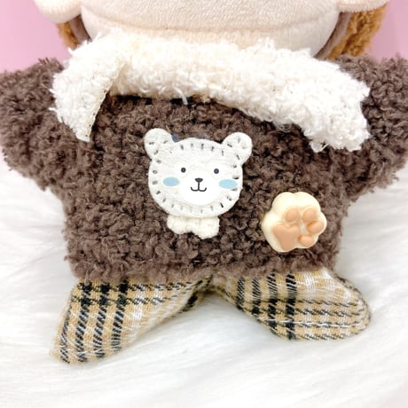 【ぬい服】10cmぬいぐるみ用 ふわもこ ラテカラーコーデセット