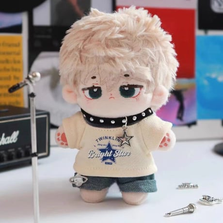 【ぬい服】グラフィックTシャツ&ジーパン&チョーカーセット　10cm用【推し活グッズ】