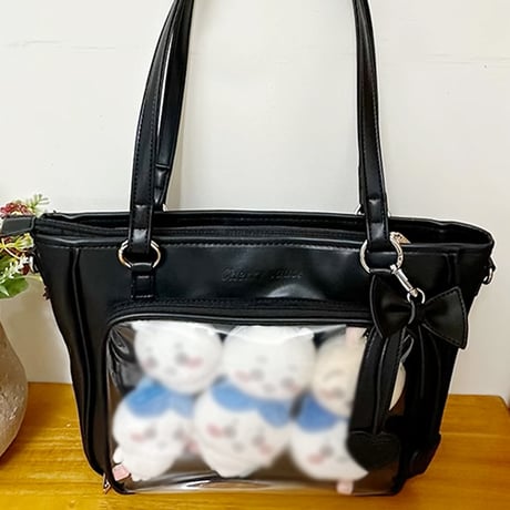 【CHERRY SAUCE】ハートパッチ付きフェイクレザー痛バッグ【推し活グッズ】
