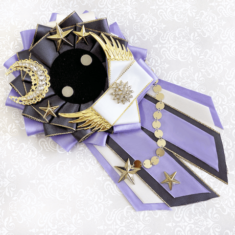 【缶バッジ 痛ロゼット 推し活グッズ】月と星ロゼット