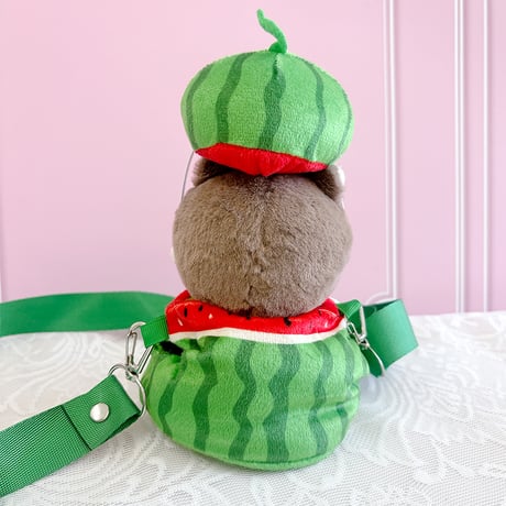 【ぬいバッグ】【ぬい服】ぬいぐるみ用スイカ型バッグ 【10〜20cm 用】【推し活グッズ】