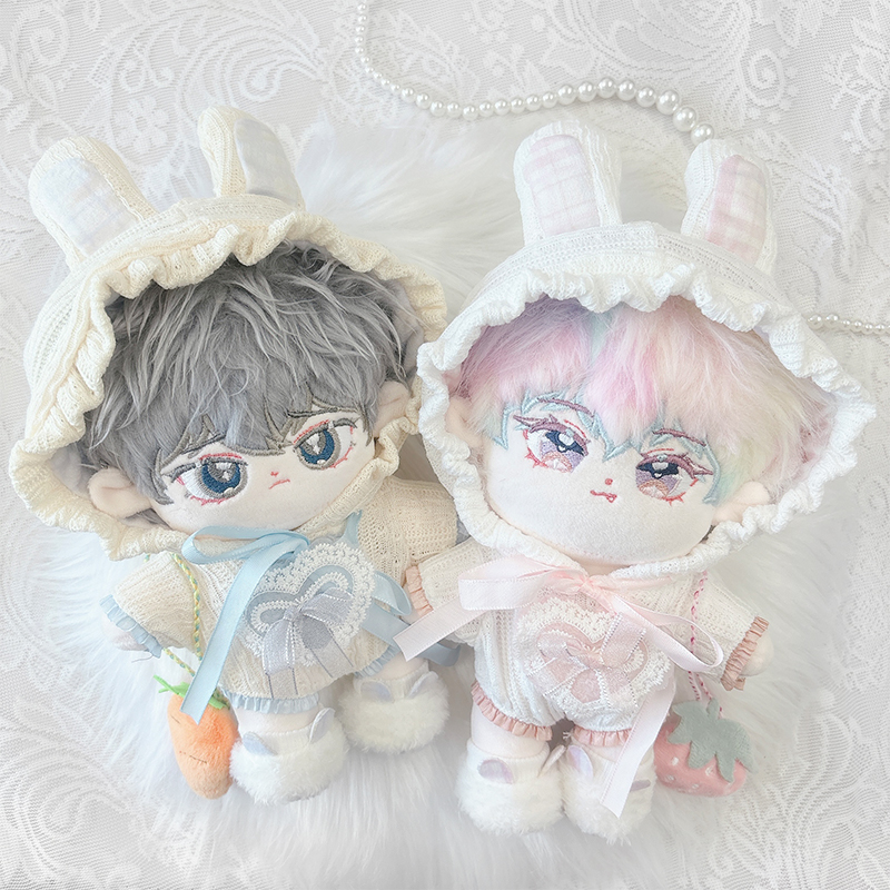 新品♡ぬいぐるみ服20cm 着せ替え ぬい服 ぬい活 うさぎ耳 3色セット ぬい服】ぬいぐるみ用うさ耳着ぐるみ・ うさ耳シューズ・バッグセット