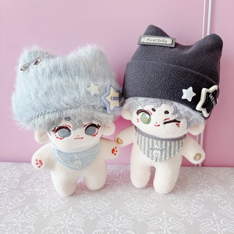 ぬい服　ぬいぐるみ用猫耳ニット帽&スタイセット【10cm用】【推し活グッズ】
