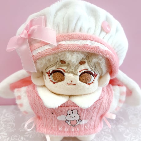 【ぬい服】耳付きベレー帽&シャツ&ベストセット  10cm用