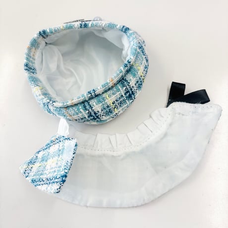 ぬい服　ツイード  ベレー帽&ケープ 10cm用【推し活グッズ】