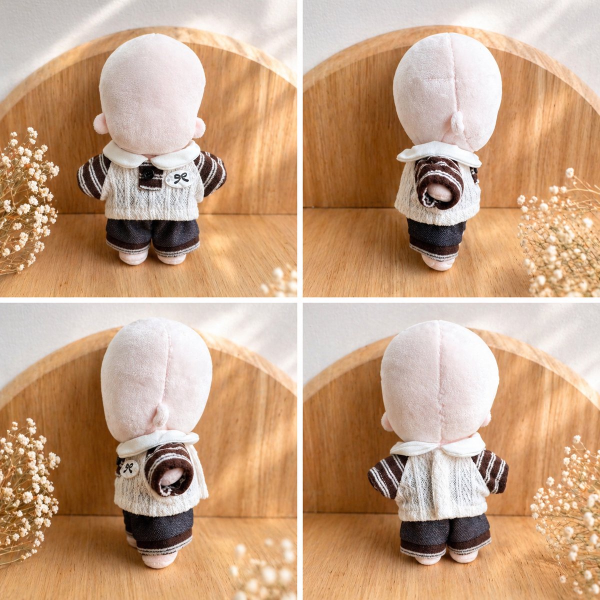 10cmぬいぐるみ用 ぬい服 2点セットカジュアル ニットベスト・ショート
