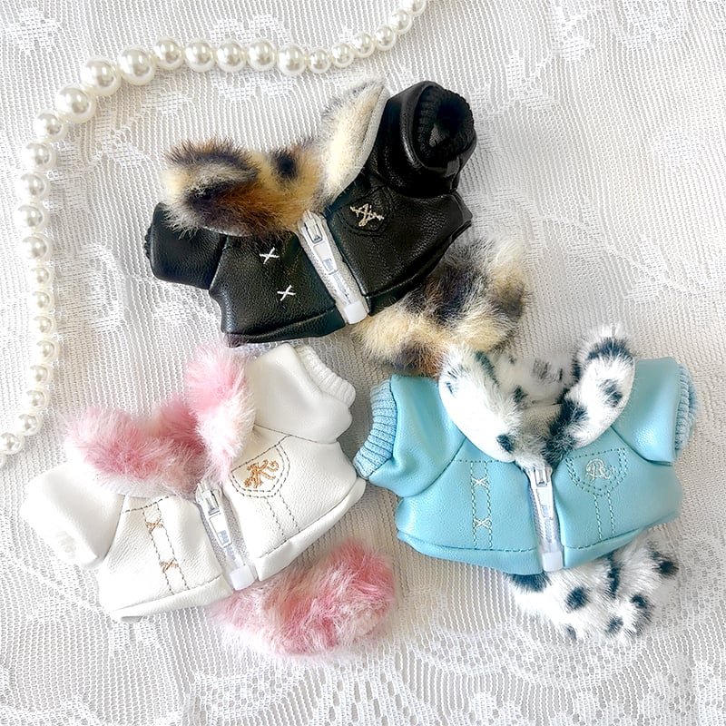 ぬい服】ふわふわしっぽ付き革ジャケット 【推し活グッズ】 | G