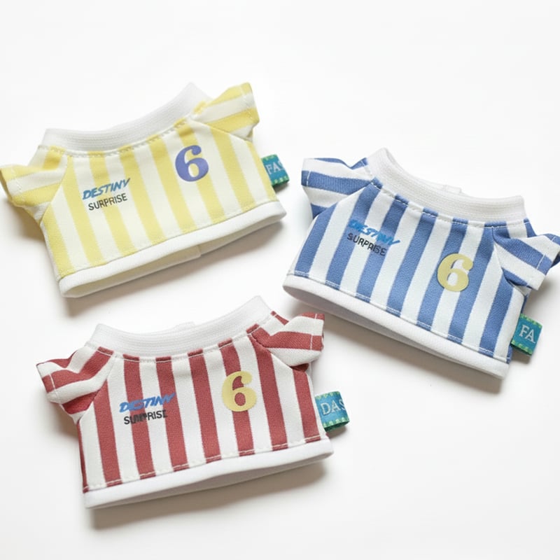 ぬい服】サッカーユニフォーム風ストライプシャツ 10cm用 | G.triGer