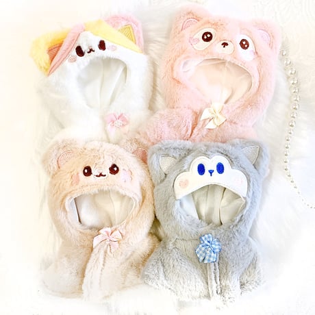 【ぬい服】ぬいぐるみ用アニマルポンチョ【10~15cm用】