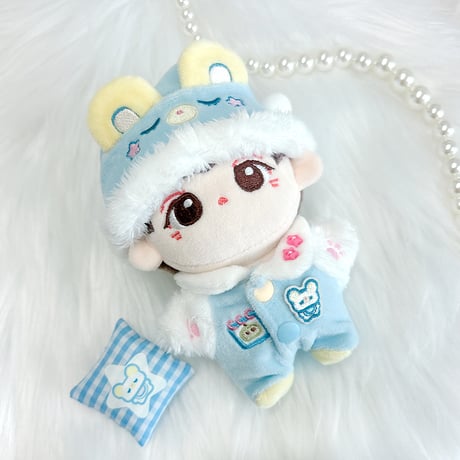 【ぬい服】ぬいぐるみ用もこもこくま耳パジャマ(10cm用)【推し活グッズ】