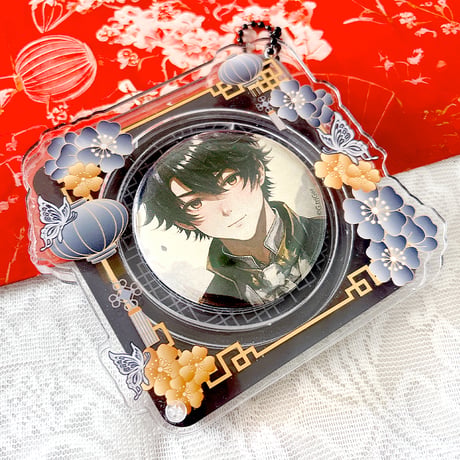【G.triGerオリジナル】アクリル缶バッジケース【中華】57mm・65mm・75mm・アクスタ用【推し活グッズ】