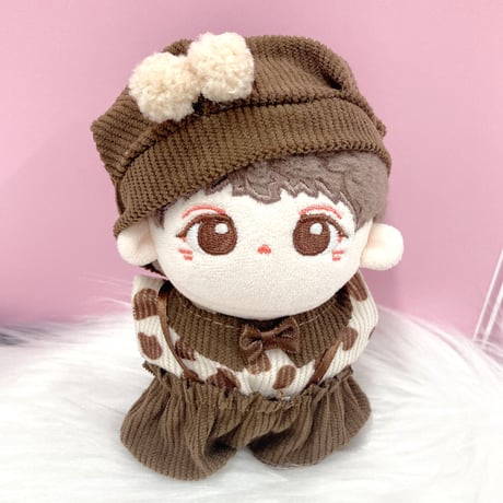 【ぬい服】ポムポム・ブラウンぬい服【帽子&シャツ&パンツセット　10cm用