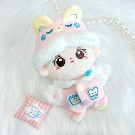 【ぬい服】ぬいぐるみ用もこもこくま耳パジャマ(10cm用)【推し活グッズ】