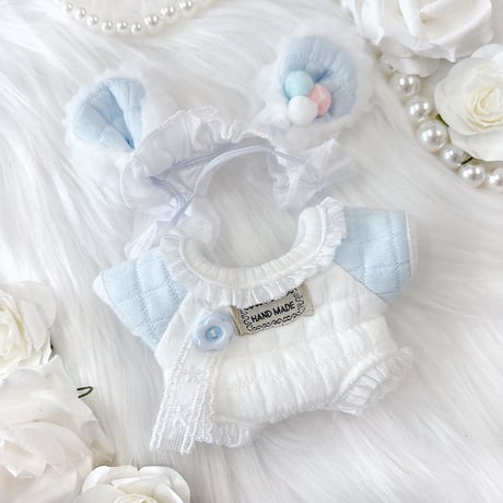 【ぬい服】ぬいぐるみ用ベビー服& ヘッドドレスセット 【15cm 用】【推し活グッズ】