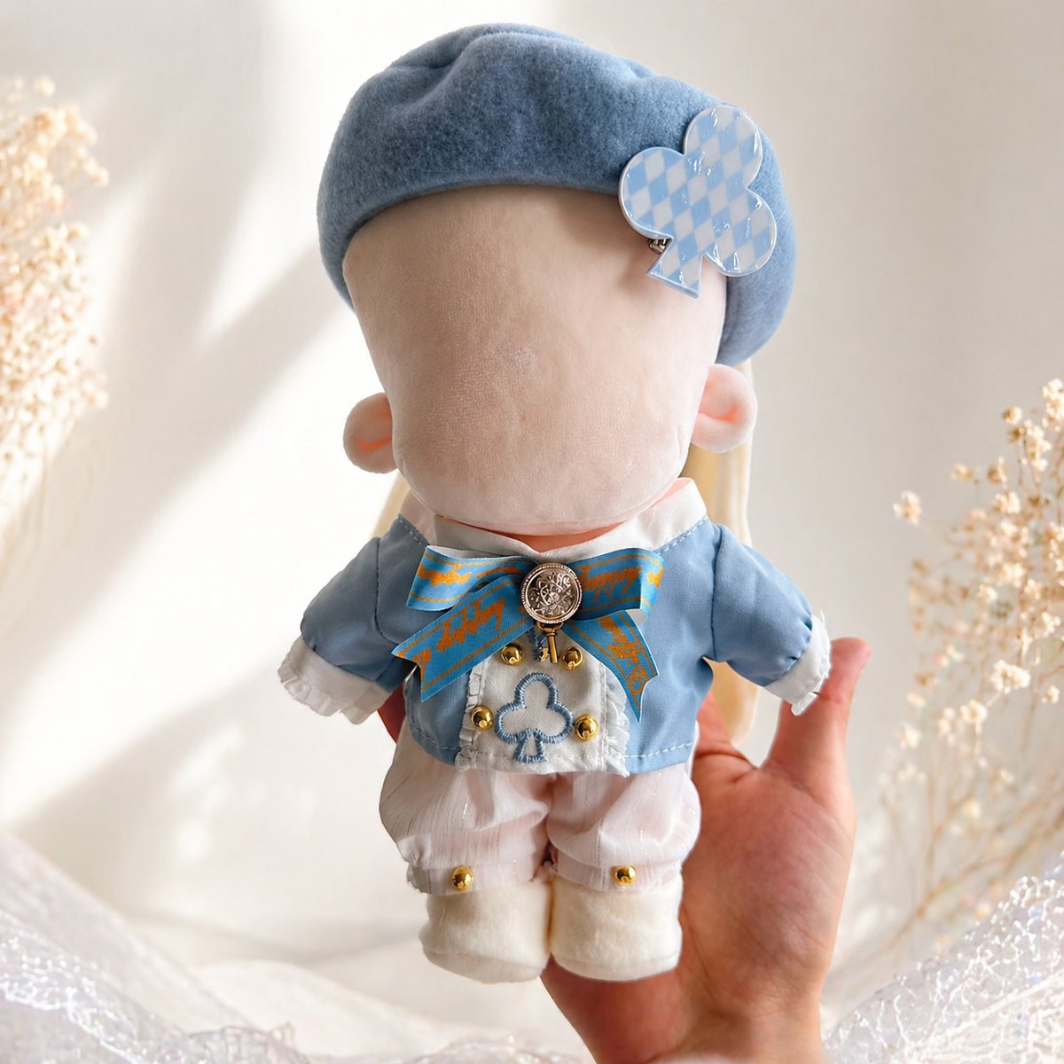 20cmぬいぐるみ用 ぬい服 5点セットベレー帽・上着・パンツ・靴・ヘア